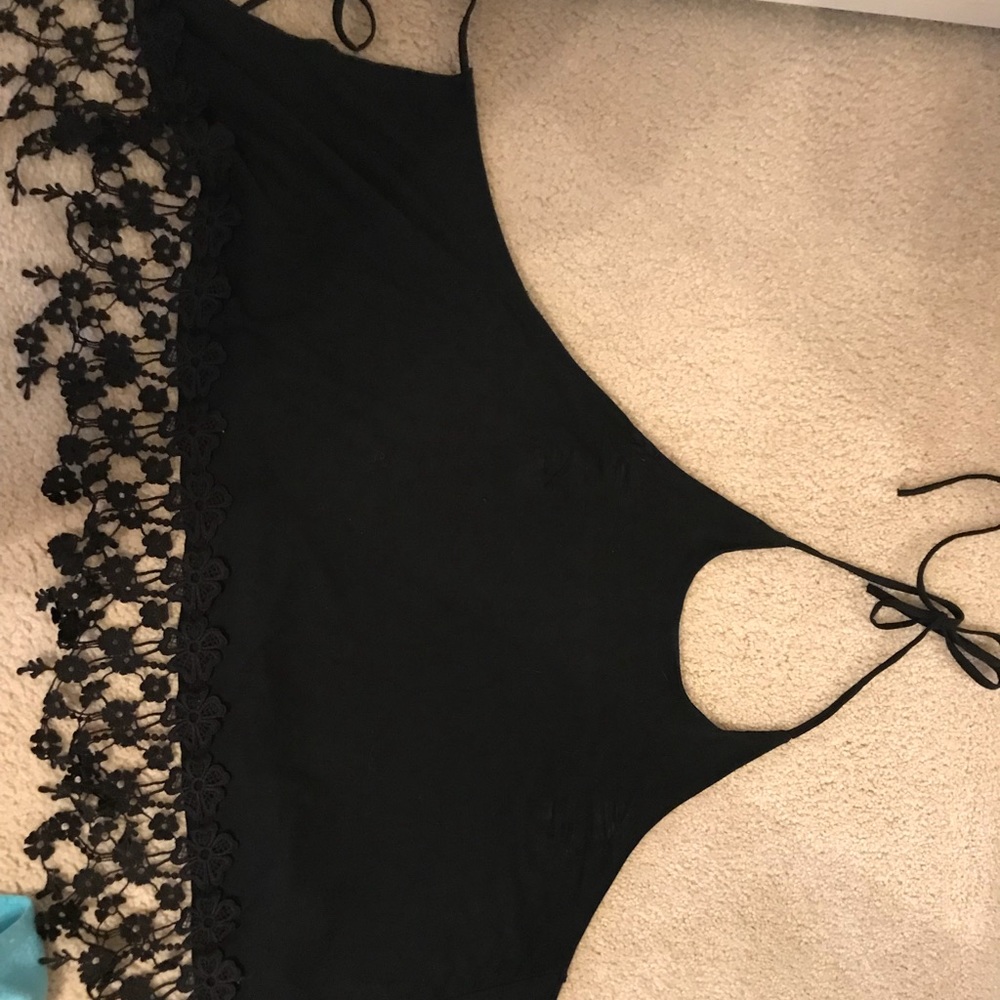 Black backless stretchy halter